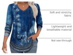 Alaroo Womens Long Sleeve Shirts Pleated V Neck Curved Hem Fall Winter Tunic Top... - Image 5