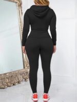 AUXDIO Women 2 Piece Outfits Casual Workout Sets Bodycon Tracksuit Zip Up Long S... - Image 5