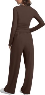 2 Piece Lounge Sets for Women Fall Outfits Long Sleeve Wide Leg Tracksuits Women... - Image 3