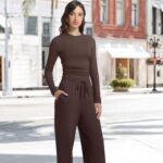 2 Piece Lounge Sets for Women Fall Outfits Long Sleeve Wide Leg Tracksuits Women... - Image 5