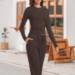 2 Piece Lounge Sets for Women Fall Outfits Long Sleeve Wide Leg Tracksuits Women... - Image 9