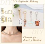 1130PCS Keychain Making Kit Jump Rings for Jewelry DIY Supplies Gold/Silver | Al... - Image 4