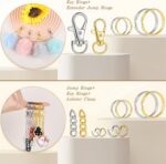 1130PCS Keychain Making Kit Jump Rings for Jewelry DIY Supplies Gold/Silver | Al... - Image 5