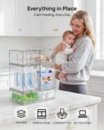 Vtopmart Stackable Storage Drawers Set of 5, Clear Plastic Organizer Bins for Ba... - Image 5