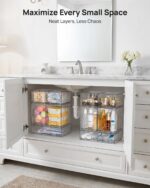 Vtopmart Stackable Storage Drawers Set of 5, Clear Plastic Organizer Bins for Ba... - Image 7