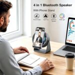 Gifts for Men Women, Wireless Bluetooth Speaker with Phone Holder, Desk Fans and... - Image 3