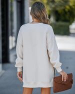 CHICME Women's Long Sleeve Zipper Slit Oversized Casual Pullover Fall Top | Long... - Image 4
