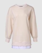 CHICME Women's Long Sleeve Zipper Slit Oversized Casual Pullover Fall Top | Long... - Image 6