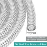 Flexible Hose 1 1/2" id - 5ft Clear PVC Spiral Steel Wire Reinforced Vinyl Tubin... - Image 3