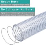 Flexible Hose 1 1/2" id - 5ft Clear PVC Spiral Steel Wire Reinforced Vinyl Tubin... - Image 5