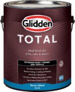 Glidden Total 1 gal. Seriously Sand/Beige Semi-Gloss Exterior Paint with Primer - Image 8
