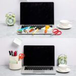 Desk Pencil Pen Holder, 3 Slots 360-Degree Spinning Organizers, Desktop Storage ... - Image 5