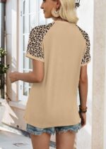 WIHOLL Womens Summer Tops Color Block Short Sleeve Raglan Shirts Spring Fashion ... - Image 6