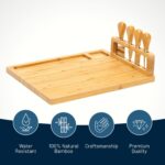Bamboo Cheese Board and Charcuterie Boards Set & Serving Tray | House Warming Gi... - Image 3