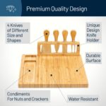 Bamboo Cheese Board and Charcuterie Boards Set & Serving Tray | House Warming Gi... - Image 4