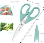 iBayam 2 Pack All Purpose Kitchen Scissors Shears Heavy Duty, Blade Covers | Sta... - Image 4