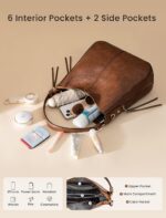 Realer Hobo Crossbody Bags for Women Designer Faux Leather Hobo Handbags Retro L... - Image 6