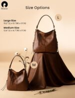 Realer Hobo Crossbody Bags for Women Designer Faux Leather Hobo Handbags Retro L... - Image 8