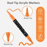 KEVIN&SASA CRAFTS 24 Colors Dual Tip Acrylic Paint Marker Pens Set | Multifuncti... - Image 3