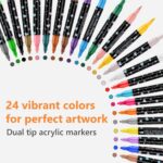 KEVIN&SASA CRAFTS 24 Colors Dual Tip Acrylic Paint Marker Pens Set | Multifuncti... - Image 5