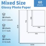 Reastar Glossy Photo Paper, 60 Sheets Inkjet Photo Printer Paper | Instant Dry, ... - Image 3