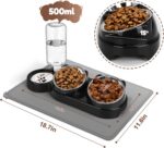 Cat Food and Water Bowl Set, Stainless Steel Raised Cat Bowls with Automatic Wat... - Image 3