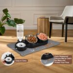 Cat Food and Water Bowl Set, Stainless Steel Raised Cat Bowls with Automatic Wat... - Image 6