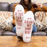 Lavley If You Can Read This Bring Me Wine Socks Funny Gift for Women | Premium C... - Image 9