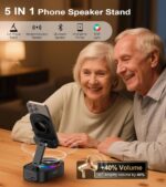 Jorest Wireless Induction Speaker, Cell Phone Stand with Bluetooth Audio, Phone ... - Image 4