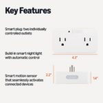 Amazon Basics Dual Smart Plug with Motion Sensor and Night Light, Works with Ale... - Image 3