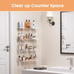 upsimples 4 Pcs 15" Acrylic Shelves for Wall Storage and Organizer, Clear | Tran... - Image 4