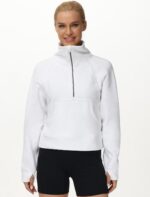 THE GYM PEOPLE Women's Half Zip Pullover Sweatshirt Fleece Stand Collar | Crop s... - Image 8