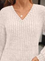 AUTOMET Womens V Neck Long Sleeve Shirts Fall Tops 2026 Lightweight Sweater | Dr... - Image 7
