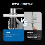 WEWE Single Handle High Arc Brushed Nickel Pull Out Kitchen Faucet,Single Level ... - Image 7