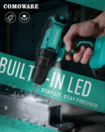 COMOWARE 20V Cordless Drill, Electric Power Drill Set with 1 Battery & Charger, ... - Image 7