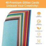 20 Colors 40 Sheets Glitter Cardstock,Cardstock Paper,Premium Sparkly Cricut Car... - Image 10
