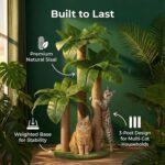 LEMONDA 31.5Inch Cat Scratching Post,Cat Scratcher Tree with 3 Scratching Poles ... - Image 3
