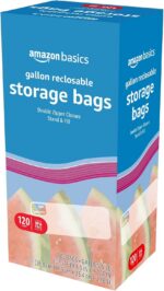 Amazon Basics Reclosable Gallon Food Storage Bags with Double Zipper Seal, Stand... - Image 6