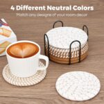 Coasters for Drinks, Coasters Set of 4 - Color, 8 Pack Coaster Set, Boho Coaster... - Image 6