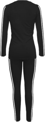 Women's 2 Piece Classic Striped Outfits Full Sleeve Lounge Long Sweatpants Jogge... - Image 6