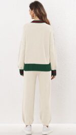 Women's 2 Piece Outfit Lounge Sets Trendy Cardigan Sweater Set Loungewear | Butt... - Image 7