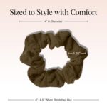 Kitsch Scrunchies for Women - Moss Green, 5 Pcs | No Crease Hair Ties for Girls ... - Image 3