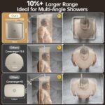 Veken All Metal 10" Luxurious Brushed Nickel Rain Shower Head with Handheld | Du... - Image 6