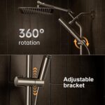 Veken All Metal 10" Luxurious Brushed Nickel Rain Shower Head with Handheld | Du... - Image 9