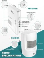 1byone Driveway Alarm, 36 Melodies, 1 Plug-in Receiver 2 PIR Detectors | Home Se... - Image 7