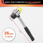25mm Small Rubber Mallet Hammer with Dual Polyurethane & PVC Heads | Non-slip gr... - Image 4