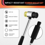 25mm Small Rubber Mallet Hammer with Dual Polyurethane & PVC Heads | Non-slip gr... - Image 5