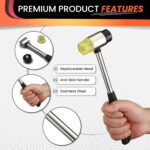 25mm Small Rubber Mallet Hammer with Dual Polyurethane & PVC Heads | Non-slip gr... - Image 7