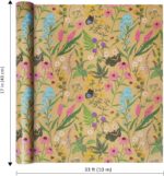 BIOBROWN Kraft Floral Wrapping Paper Wildflower Design Flower Gift Wrap | 17 inc... - Image 7
