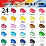 40 Pcs Acrylic Paint Set - 24 Colors (2oz/60ml) with 12 Brushes, 2 Knives & Pale... - Image 8